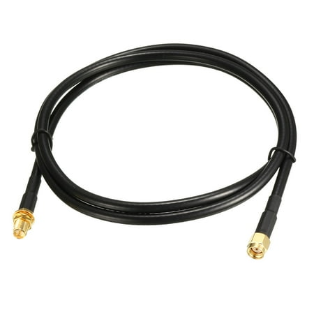 Uxcell 3.3ft RP-SMA Male to RP-SMA Female Antenna Extension Cable Coax RG58 Plastic Black 1pcs