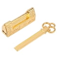 thumbnail image 3 of Mini Chinese Style Traditional Magpie Flowers Padlock Small Lock Key for Vintage Furniture Gold, 3 of 8