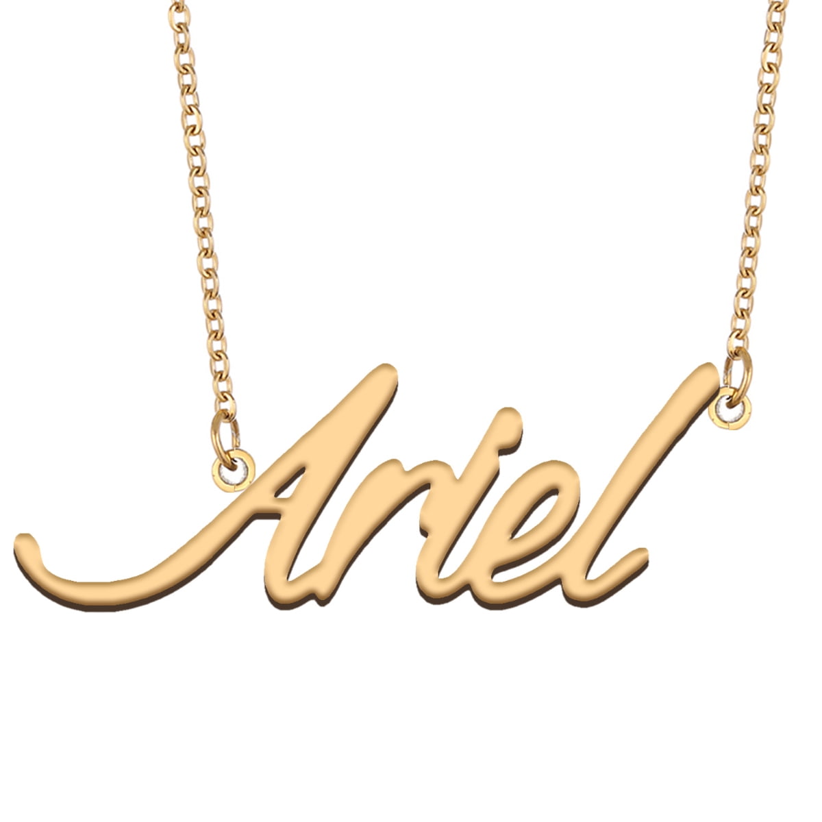 Stainless Steel Silver Gold Black Rose Gold Color Baby Name Ivie Engraved Personalized Gifts For Son Daughter Boyfriend Girlfriend Initial Customizable Pendant Necklace Dog Tags 24 Ball Chain
