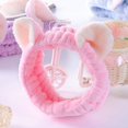 thumbnail image 3 of 4 diademas con orejas de gato, diadema para ducha de spa, diadema para lavar la cara, diadema para maquillaje, envoltura de banda, tela colorida lavable, se adapta a todos los tamaños de cabeza, 3 of 5