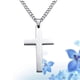 thumbnail image 3 of Cross Decor Necklace Simple Titanium Steel Decor Necklace Pendant Gift for Woman Man Male (Silver, With Chain), 3 of 3