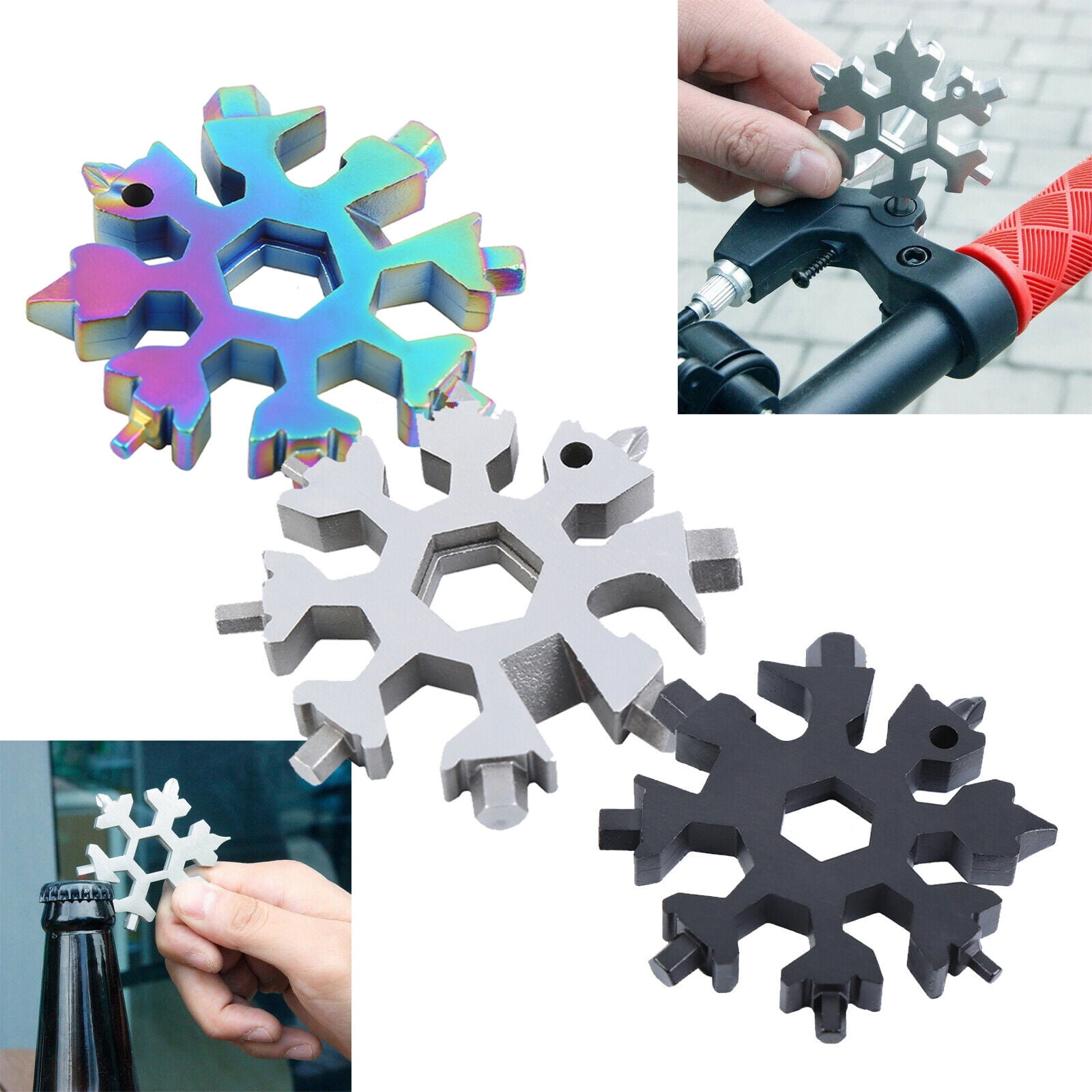 18 In 1 EDC MultiFunction Tool Card Combination Portable Outdoor Snowflake Tool Card Brand New