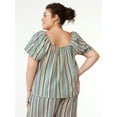 thumbnail image 3 of Joyspun Women's Puff Sleeve Gauze Sleep Top, Sizes S to 3X, 3 of 5