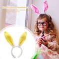 thumbnail image 2 of Diadema de orejas de conejo de peluche, diadema de orejas de conejo suave para Cosplay (blanco amarillo) Tmvgtek Nuevos Originales, 2 of 7
