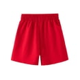 thumbnail image 5 of VBTAPA Boys Girls Cotton Athletic Shorts, Toddler Athletic Basketball Short Pants, Solid Summer Soccer Shorts, Kids School Sports Jogger Shorts Red 12-13 Years, 5 of 7