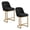 Gold-Black, variant on Bowery Hill Barrel Back Metal Counter Stool Set in Gray/Espresso
