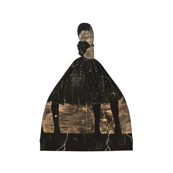 Sikiie Starry Night Black Sheep Baby Newborn Hats, Infant Knotted Baby Hat, Beanie Top Knot Caps for Baby Boys Girls