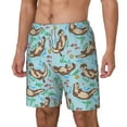 thumbnail image 2 of Uemuo Cute Otters Pattern Mens Swim Trunks Quick Dry Board Shorts with Mesh Lining, Stretch Beach Shorts Quick Dry No-Chafing Board Shorts-Large, 2 of 9