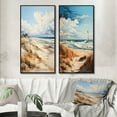 thumbnail image 1 of Designart "Beachside III" Coastal Beach Framed Wall Art Set Of 2 - Beige Beach Gallery Wall Frame Set For Home Decor, 1 of 6