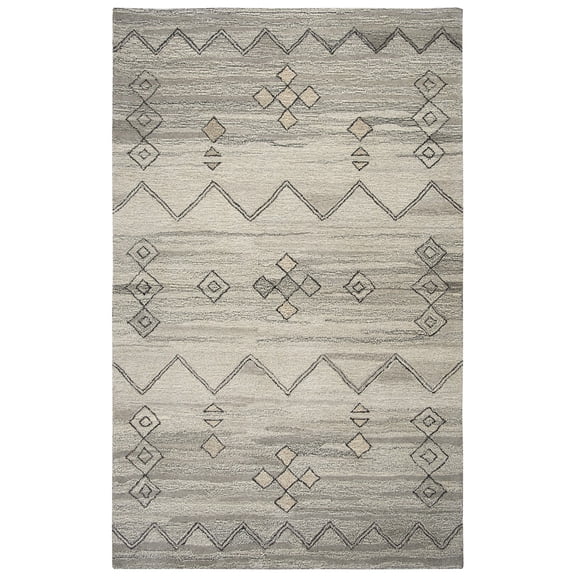 Alora Decor Makalu 5' x 8' Moroccan Gray/Natural Hand-Tufted Area Rug