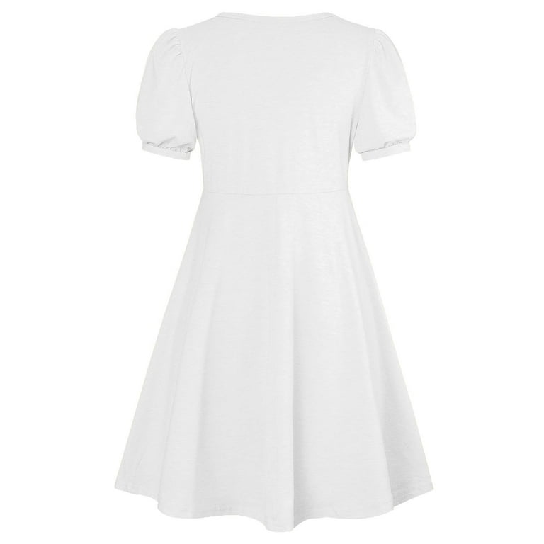 Ball Gowns Dresses for Little Girl 9 Size White Dress Casual Crew Neck  Beach Sundress Dresses for Party Kids Birthday Dress Summer Dresses for  Juniors Ropa NiAs All - Walmart.com