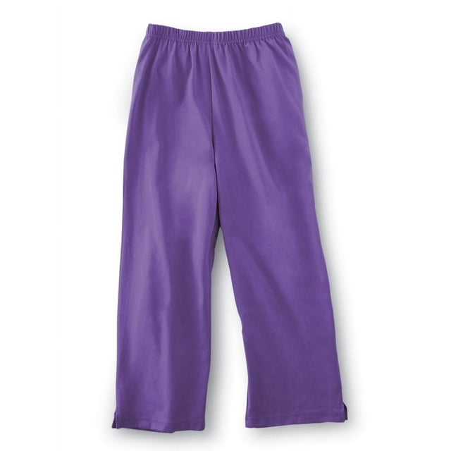 Pantalones capri cortos cómodos con cintura elástica para mujer, morados, talla XXXL