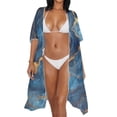 thumbnail image 3 of HELLHERO Swirls Swimwear Coverup Long High Quality Fabrics Casual Long Kimono Swimsuit Cover Up, 3 of 6