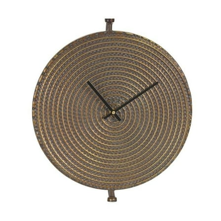 2 in. Circle Metal Analog Wall Clock, Bronze
