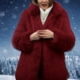 thumbnail image 2 of Aayomet Winter Coat Women's Oversized Open Front Hooded Draped Pockets Cardigan Coat,Red S, 2 of 4