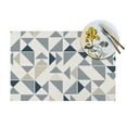thumbnail image 4 of YFYANG Washable Heat-Resistant Placemats, 70% PVC/30% Polyester, Triangle Striped Abstract Pattern Kitchen Table Mat, 12" x 18" 6 Piece, 4 of 6