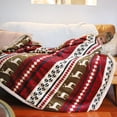 thumbnail image 4 of Catalonia Christmas Sherpa Throw Blankets for Beds, Flannel Chevron Micro Plush Fleece Blankets and Throws for Couch Sofa TV Bed, Reversible, Comfy, Fuzzy, 50"x60", Reindeer, 4 of 8
