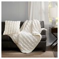 thumbnail image 2 of Ruched Fur Throw Ivory 50x60", 2 of 4