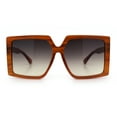 thumbnail image 5 of Womens Oversized Rectangular Butterfly Luxury Chic Plastic Sunglasses Brown - Black Brown, 5 of 8