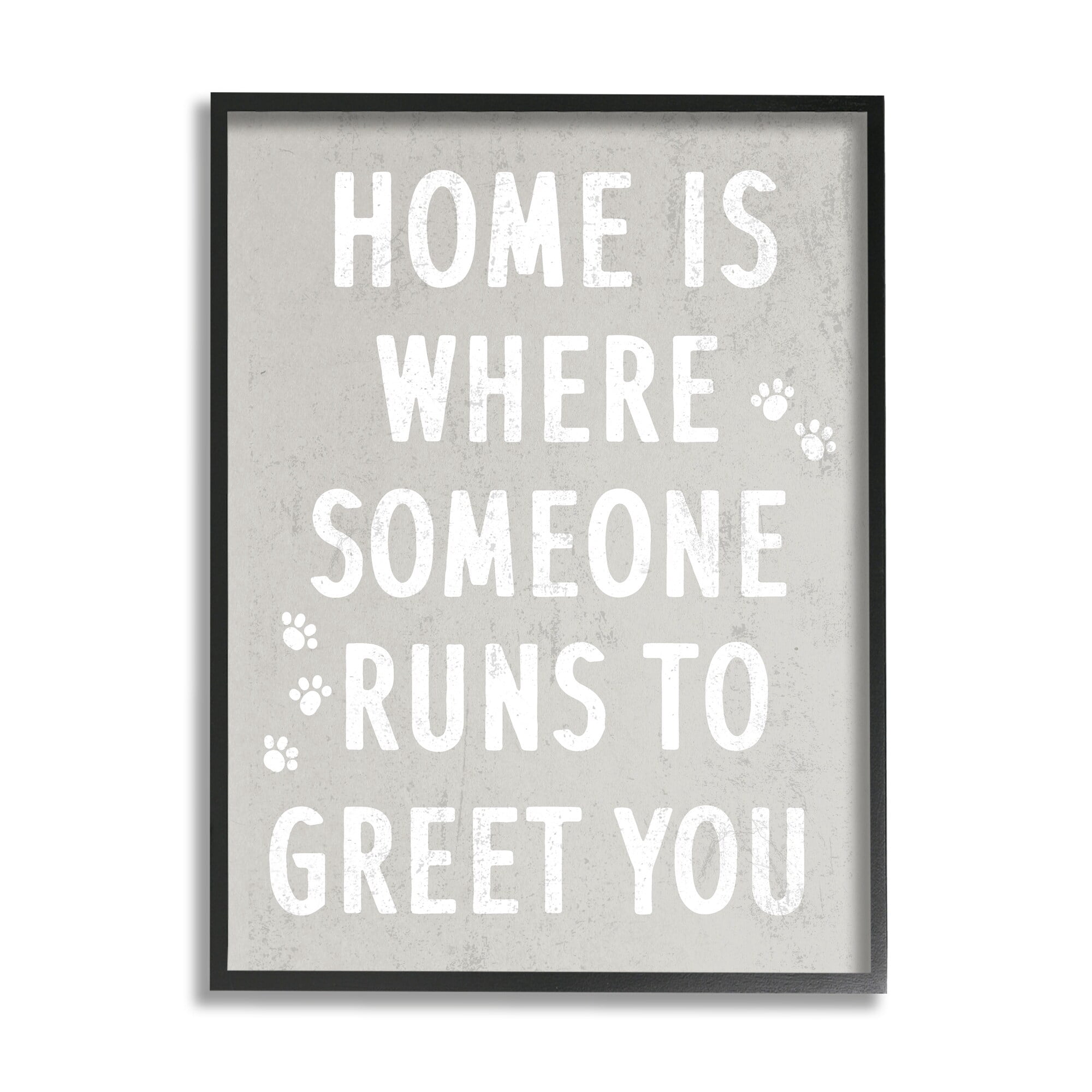 Stupell Industries Pet Parents Home Sentiment Animal Paw Prints Graphic Art Black Framed Art Print Wall Art, Design by Daphne Polselli
