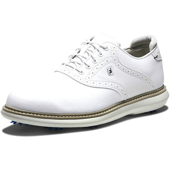 FootJoy Mens Traditions Golf Shoe 10.5 White/White