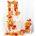 thumbnail image 1 of Musbetu Guirlande de Feuilles d'Érable Artificielles 175/200CM pour Maison Jardin Intérieur Extérieur Plantes Suspendues Feuilles Rouges Fausses Vigne Décoration de Festival Récolte d'Automne Halloween, 1 of 7