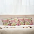 thumbnail image 7 of Ambesonne Floral Throw Pillow Cover 4 Pack, Retro Design Old Grunge, 16", Pink and Green, 7 of 7