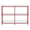 thumbnail image 2 of Scoles 2-Shelf Glass Top Console Table, Red, 2 of 5