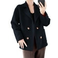 thumbnail image 2 of Felirenzacia Women's Blazer Jacket, Double Breasted Winter Cropped Coat, Work Short Trench Overcoat for Women, 2 of 6