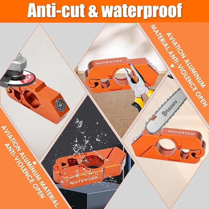 Heavy Duty Anti-Theft Motorcycle Lock with Helmet Lock, Handlebar & Brake Lock, Bike Lock, Universal for All Bike and Motorcycles - Orange