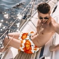 thumbnail image 2 of luoweisi Men's Beach Shorts Quick Dry Swim Trunks with Mesh Lining Maple Leaf Pumpkin L, 2 of 5