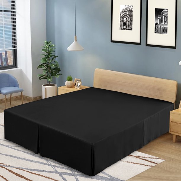Lux Decor Collection Bed Skirt Easy Fit King Bed Skirt 14 Inch