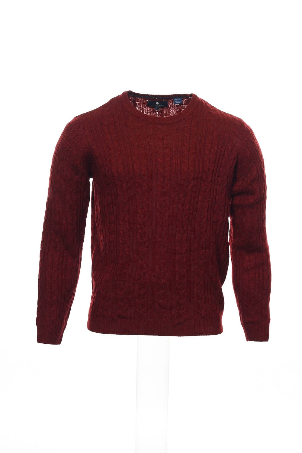 mens red cable knit sweater