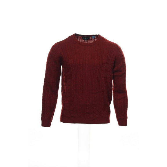 Argyleculture by Russell Simmons Red Cable Knit Crew Neck Sweater , Size Large