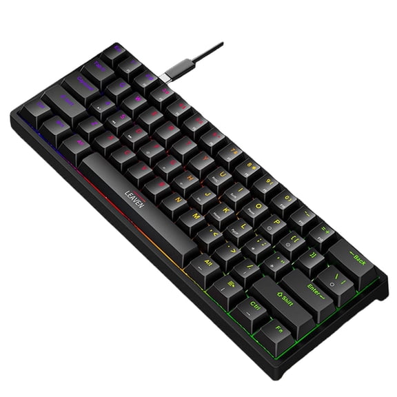 GJX 60% Wireless Mini Keyboard, Multi-Device Switching, Dual-Color Keycaps, Compact Computer Keyboard for Windows, Gaming, Office, Travel, Black