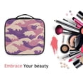 thumbnail image 6 of FORMRS Travel Makeup Bag Large Capacity Train Case Cosmetic Organizer with Adjustable Dividers, Purple Wave Pattern, 6 of 8