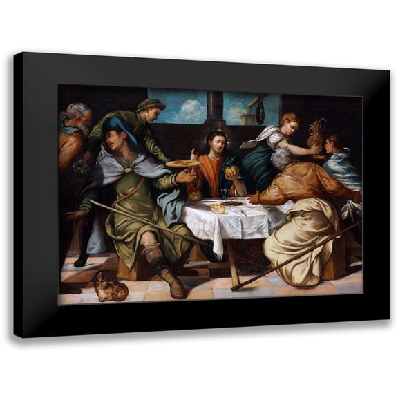Tintoretto, Jacopo 14x11 Black Modern Framed Museum Art Print Titled - The Supper at Emmaus