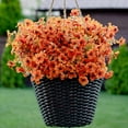 thumbnail image 6 of 12 Bundles Artificial Fake Flowers Outdoor Faux Greenery Boxwood Plants No Fade UV Resistant Silk Flowers Autumn Home Garden Farmhouse Decor (Fall Orange), 6 of 8
