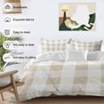 thumbnail image 3 of 3 Piece Beige Plaid Duvet Cover Set California King,Microfiber Comforter/Quilt Cover with Corner Ties and 2 Pillowcases,Spring Summer Farmhouse Buffalo Checkered Soft Bedding with Zipper Closure, 3 of 8