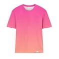 thumbnail image 3 of Womens Summer Tops Fashion Gradient Color Blouses Casual Crew Neck Short Sleeve Shirts Loose Comfy Tee Tops, 3 of 4