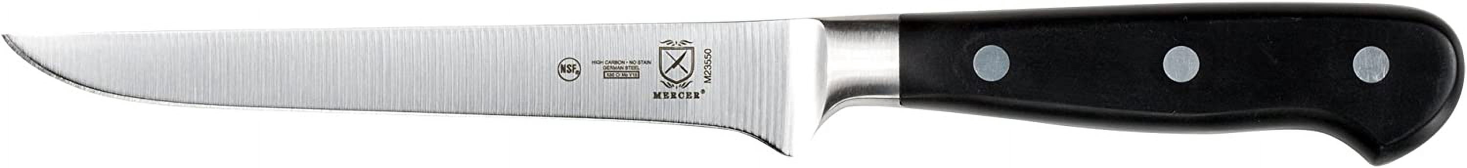 Mercer Culinary Renaissance 6-Piece Forged Knife Block Set, Tempered Glass Block