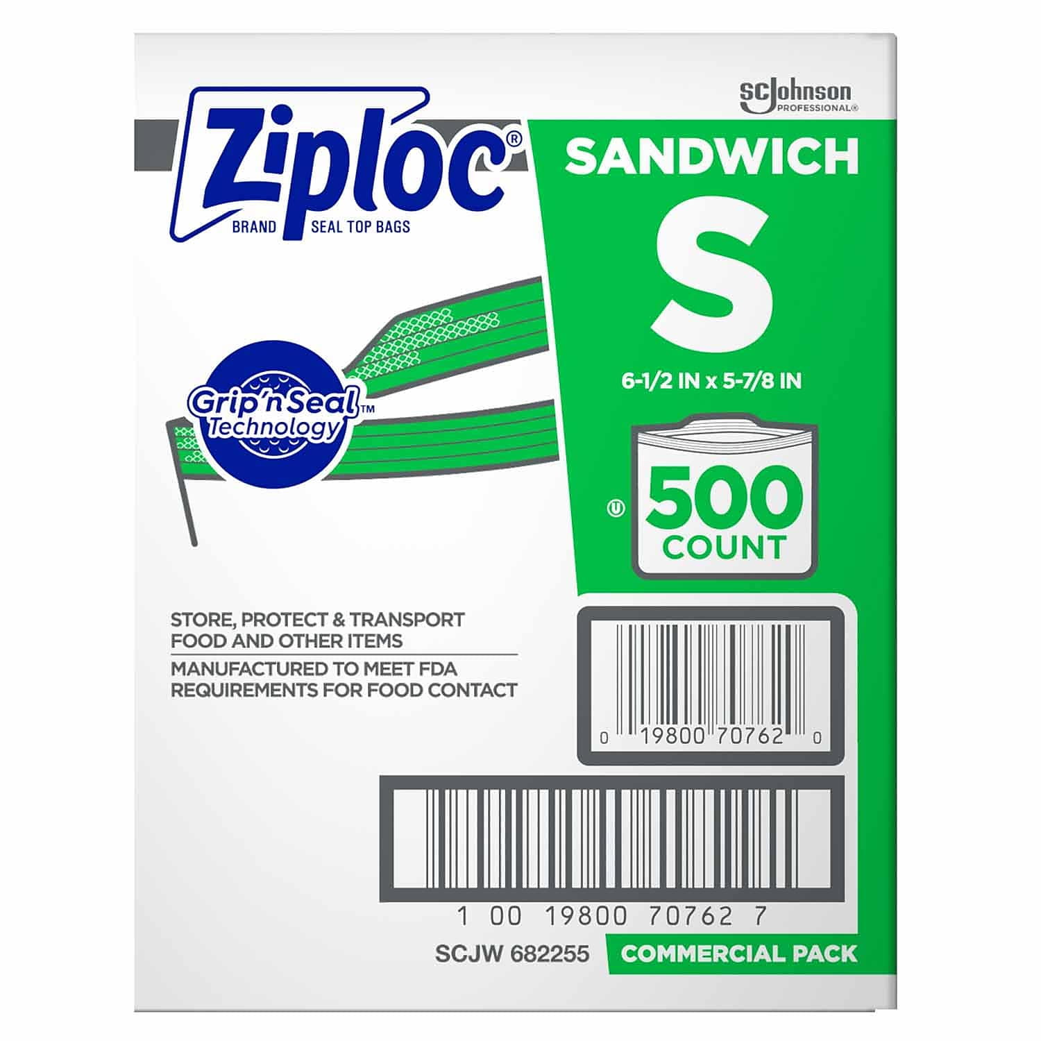 Sandwich Double Zipper Bags - 500 Count