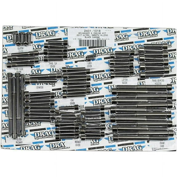 Drag Specialties 2401-1018 M-Eight Engine Bolt Set - Smooth