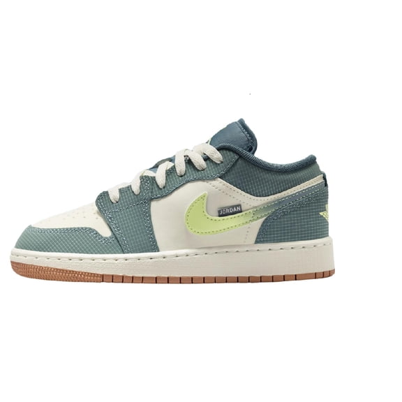 Big Kid's Jordan 1 Low SE Sea Glass/LT Lemon Twist-Hasta (IB7112 001) - 7
