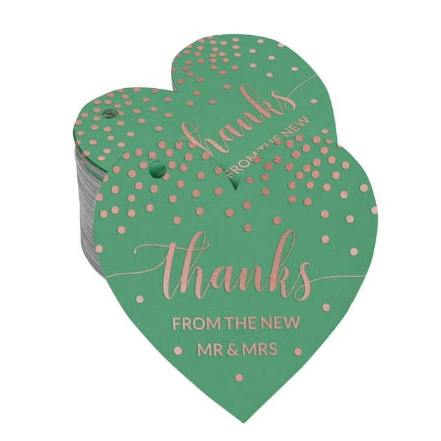 Inkdotpot Pack Of 100 Thanks From The New Wedding Favor Paper Tags Craft Real Rose Gold Foil Hang Tags