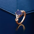 thumbnail image 4 of Gem Stone King 2.09 Ct Oval Blue Lapis 18K Rose Gold Plated Silver Ring (Size 6), 4 of 4