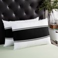 thumbnail image 3 of Waterproof Outdoor Throw Pillows with Inserts 12"x20" Set of 2, Black Solid Color Texture Soft Decorative Pillowcases for Couch Bedroom, Simple Black Stripes Pillow Covers for Sofa Living Room, 3 of 8