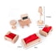 thumbnail image 4 of Muebles de casa de muñecas en miniatura - Juego de muebles de casa de muñecas de madera para sala de estar de casa de muñecas - Muebles de casa de muñecas que incluyen sofá, mueble de televi, 4 of 5