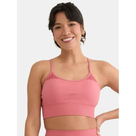 Avia Women s Seamless Body Mapping Mesh Sports Bra  Sizes XS-XXXL