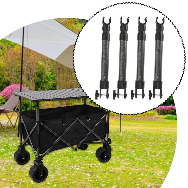 4 varillas de soporte para mesa de carrito de vagones, de repuesto, portátiles, resistentes, ligeras, telescópicas, ajustables para picnic en patio